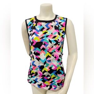 Trina Turk Recreation Geometric Sleeveless Tank Top • Sample • Size S